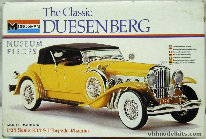 Monogram 1/24 1934 Duesenberg SJ Torpedo Phaeton Weyman Body, 8201 plastic model kit